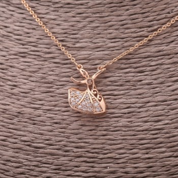 Xuping Chain with Dancer Pendant 13x18mm Anchor Link, Thickness 1.4mm, Length 44-48cm, Gold-Plated