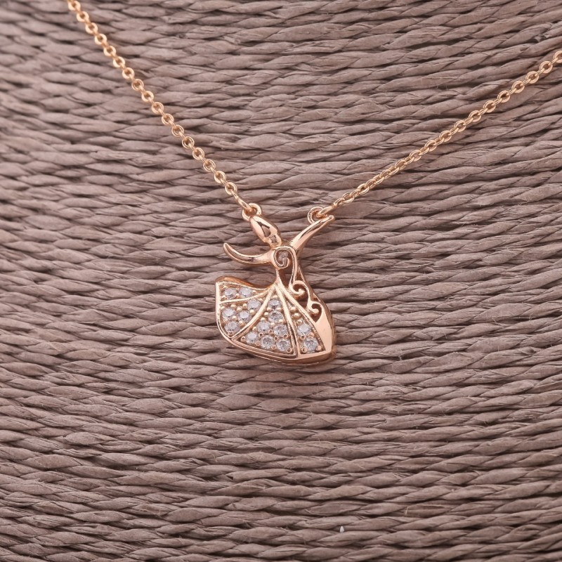 Xuping Chain with Dancer Pendant 13x18mm Anchor Link, Thickness 1.4mm, Length 44-48cm, Gold-Plated