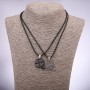 Matching Friendship Pendants Four-Leaf Clover, 42-48cm Length, 23x25mm Diameter