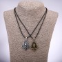 Matching Friendship Pendants Clubs with Skulls, 42-48cm Length, 25x35mm Diameter