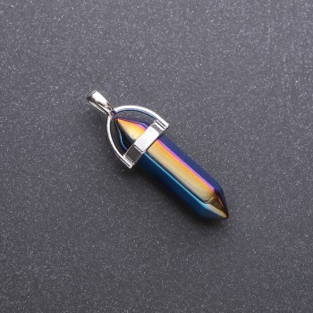Hexagon Pendant Gasoline Blue 8x35x40mm