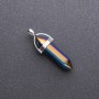Hexagon Pendant Gasoline Blue 8x35x40mm
