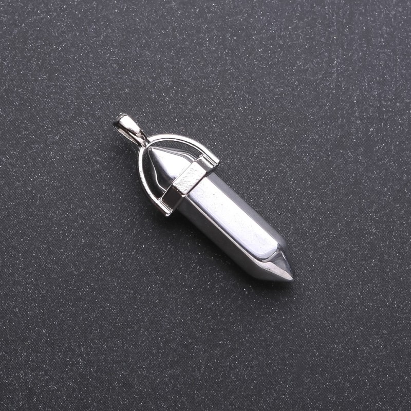 Hexagonal Hematite Pendant 8x35x40 mm
