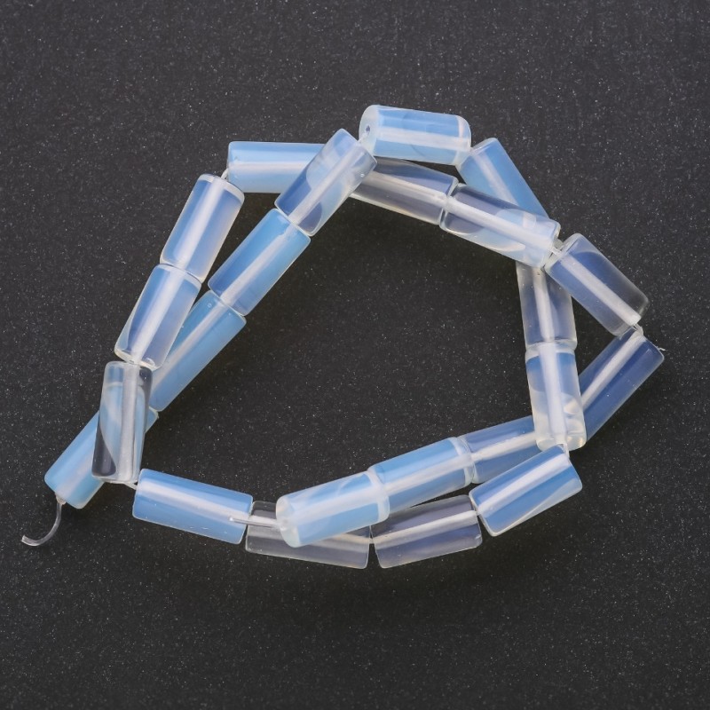 Beads on String Moonstone (Synthetic) Cylinder, 8x16mm Diameter +/-, 38cm Length +