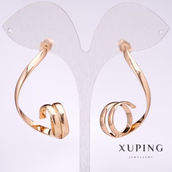 Xuping Curl Earrings 45x8mm Gold Plated