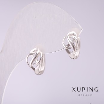 Xuping Earrings 11x8mm Rhodium