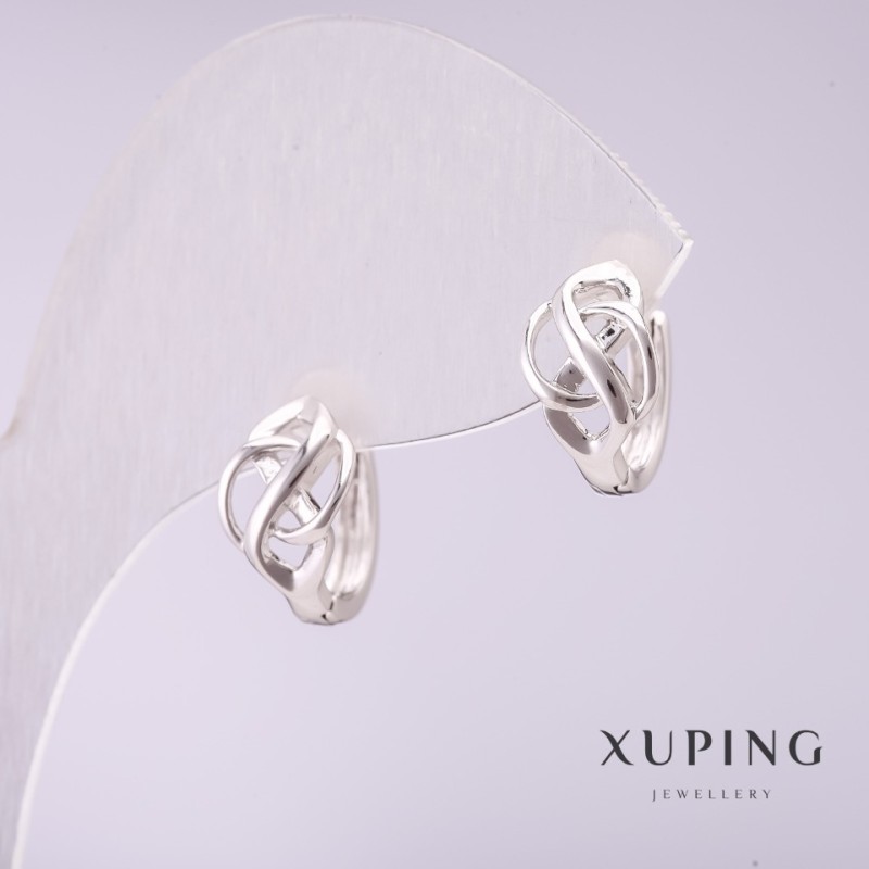Xuping Earrings 11x8mm Rhodium