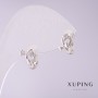Xuping Bow Earrings with White Rhinestones 11x9mm Rhodium