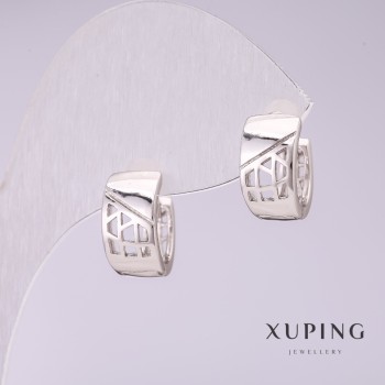 Xuping Earrings 12x7mm Rhodium