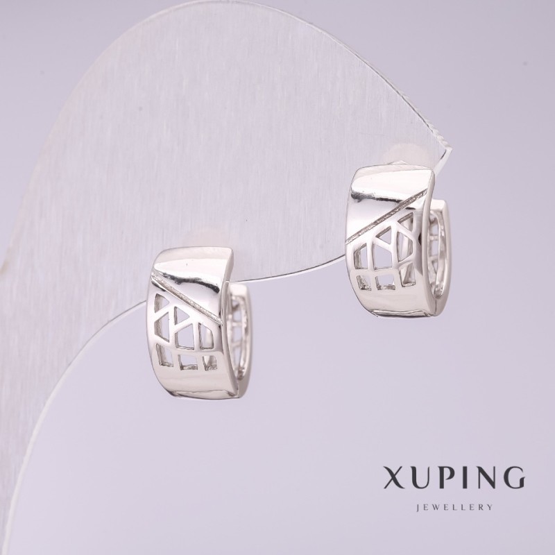 Xuping Earrings 12x7mm Rhodium