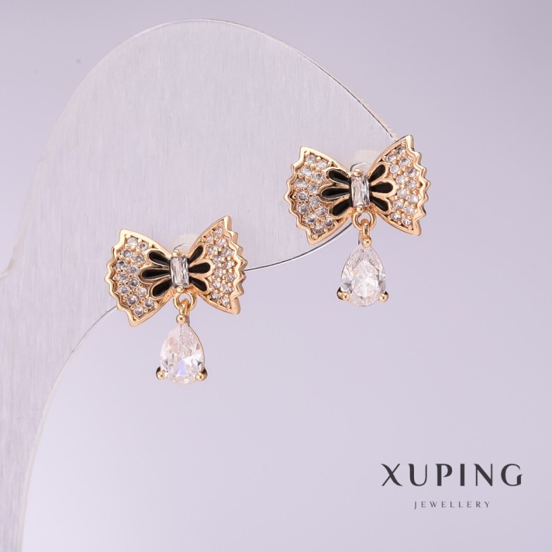 925 Silver Bow Earrings 13x15mm Gold Plated