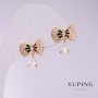 925 Silver Bow Earrings 13x15mm Gold Plated