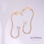 Xuping Earrings with White Stones 41x20mm Gold Plated