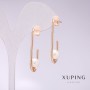 Xuping Earrings with White Majorca Pearls 34x8mm Gold Plated