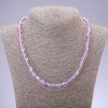 Pink Opal Glass Necklace, Diameter 8mm, Length 48cm