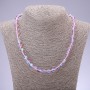 Pink Opal Glass Necklace, Diameter 8mm, Length 48cm