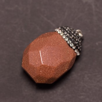 Acorn Pendant made of Aventurine "Golden Sand" (Synthetic), 24x36x40+-mm