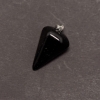 Pendulum Pendant made of Natural Black Agate, 14x22x30+-mm
