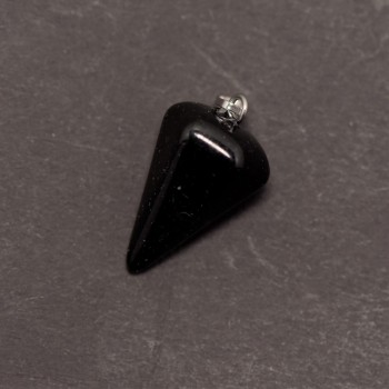 Pendulum Pendant made of Natural Black Agate, 14x22x30+-mm