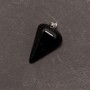 Pendulum Pendant made of Natural Black Agate, 14x22x30+-mm