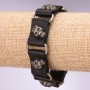 Men's Eco-Leather Bracelet Skull Link Strap, Length 20-23cm, Thickness 20mm