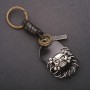 Men's Eco-Leather Skull Keychain, 12cm Length