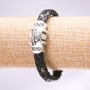 Skull Eco-Leather Braided Bracelet Black, Length 20cm