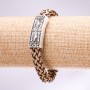 Cross Braided Bracelet Brown, Length 20cm