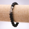 Elastic Shungite (Imitation) Bracelet Dumbbell, Diameter 10mm, Length 18cm+