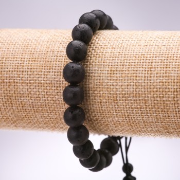 Lava Bracelet, Diameter 10mm, Length 18-24cm, Adjustable
