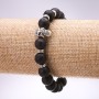 Lava Skull Bracelet, Diameter 10mm, Length 18cm, Elastic