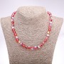 Necklace Opal Glass Red Smooth Bead, Diameter 8mm, Length 45cm