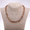 Necklace Opal Glass Brown Smooth Round, diameter 8mm, length 45cm