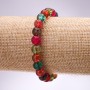 Bracelet Multicolor Glass Smooth Round, diameter 8mm, length 18cm on Elastic