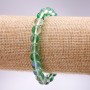 Bracelet Opal Glass Green Smooth Round, diameter 8mm, length 18cm on Elastic