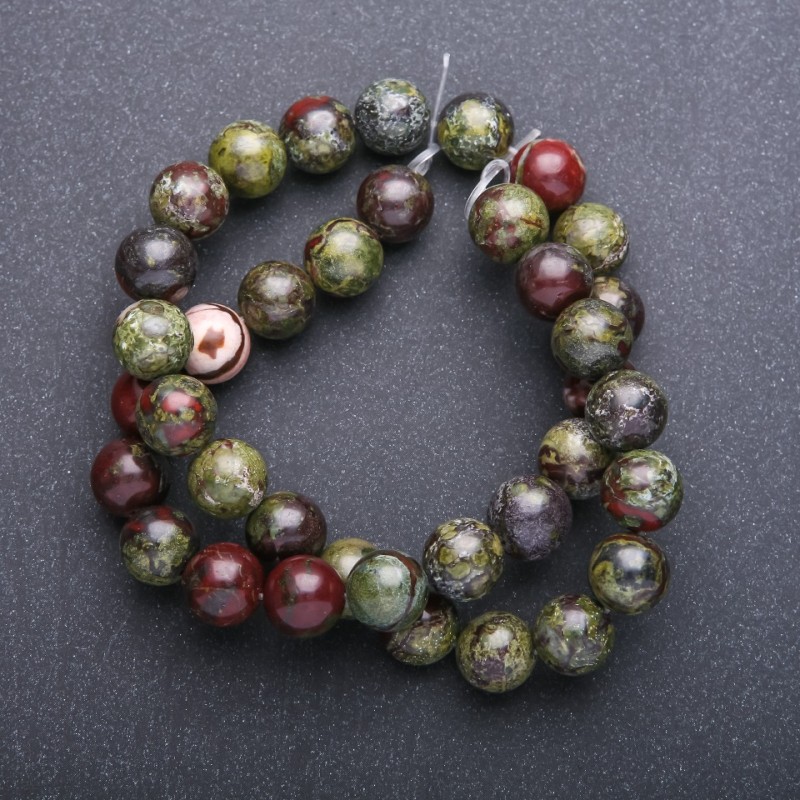 Dragon Blood Jasper Natural Stone Beads, smooth round, diameter 10+/-mm strand, length 38+/-cm