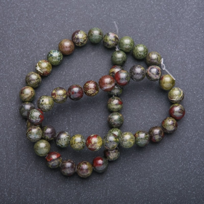 Dragon Blood Jasper Natural Stone Beads, smooth round, diameter 8+/-mm strand, length 38+/-cm