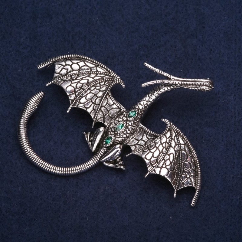 Brooch "Silver Dragon" 79x72mm