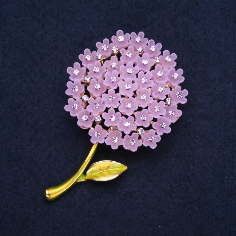 "Lilac Hydrangea" Flower Brooch 60x40mm