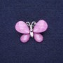 Mini Butterfly Brooch, Lilac Color, 27x20mm, Silver-Tone Metal