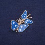 Sale! Butterflies Brooch, Enamel, Blue Color, 32x26mm, Gold-Tone Metal