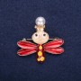 Sale! Butterfly Princess Brooch Rhinestone Enamel Red Yellow White 37x38mm Gold-Tone Metal