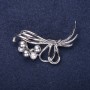 Sale! Clearance Little Bouquet Brooch with Pearls, Gray White, 50x22mm, Silver-Tone Metal