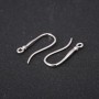 Ear Hooks 2x20mm Silver Metal, Price per Pair