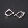 Earrings posts with rhinestones 17×4 mm silver metal price per pair