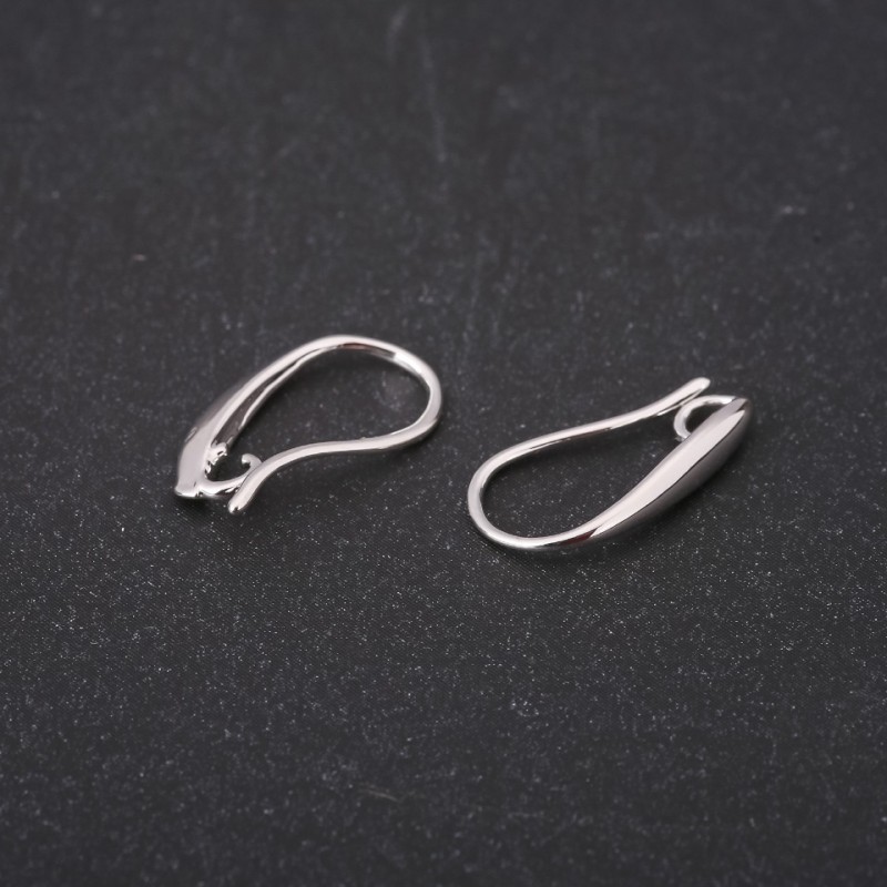Smooth Earring Hooks, 16x1.5mm, Silver-Tone Metal, Price per Pair