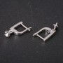 Earring Hooks with Ball Pin, 15x20x2mm, Silver-Tone Metal, Price per Pair
