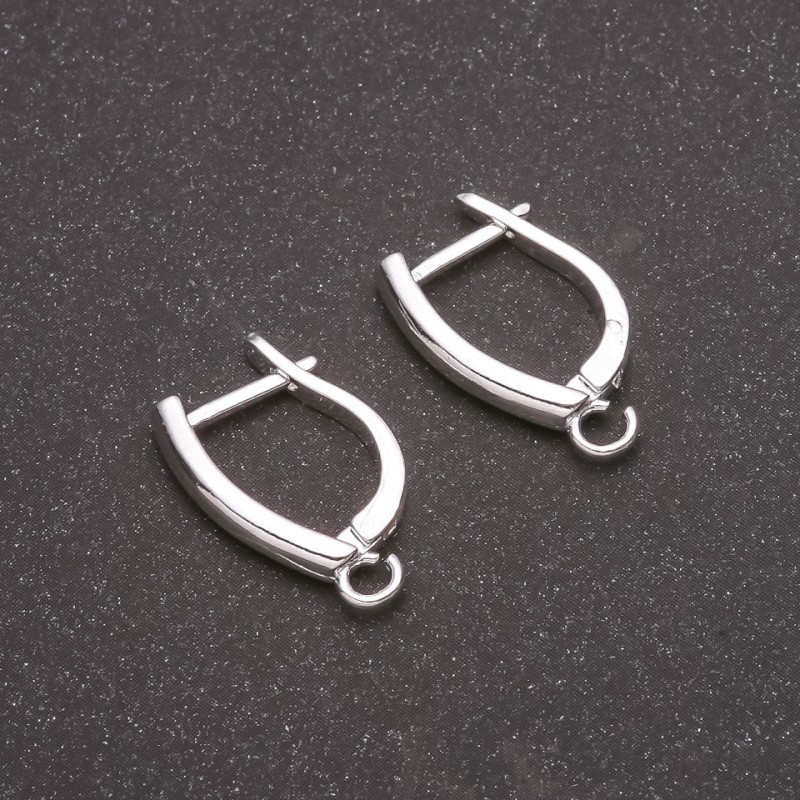 Earring Hooks, Silver-Tone Metal, 19x3mm +/-, Pair