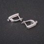 Earrings Hook Findings with Rhinestones 14-17×3 mm Silver Metal price per pair