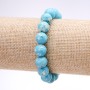Variscite (Pressed) Bracelet Blue Smooth Round Bead, diameter 10mm, length 18cm on elastic